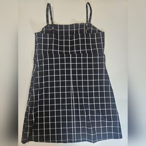Hollister Black and White Checkered Midi Dress